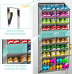 Heavy-Duty, over the door shoe organizer, Extra-Wide Large, shoe organizer, Holds 30 Pairs & Supports 100lbs, shoe rack, with