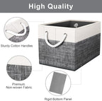 Fab totes Storage Bins [6-Pack], Foldable Storage Baskets for Organizing Toys, Books, Shelves, Closet, Large Storage Box with