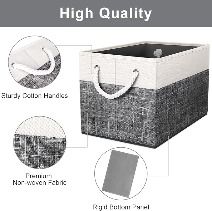 Fab totes Storage Bins [6-Pack], Foldable Storage Baskets for Organizing Toys, Books, Shelves, Closet, Large Storage Box with