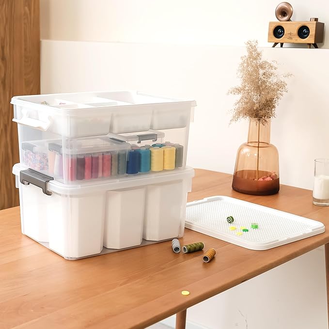 Citylife 17 QT Plastic Storage Bins Clear Storage Box with Lids Multipurpose Stackable Storage Containers for Organizing Tool