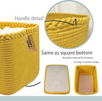 COMFY-HOMI 3Pack Small Woven Cotton Rope Basket for Organizing, Gift Baskets for Handles, Empty Gift Baskets, Medium Rope Bas