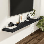 Vivelove Black Floating Shelves 55 Inches Wide, 12" Deep Wall Shelves for Bedroom, Bathroom, Living Room, Kitchen, Office, Ru