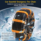 Snow Chains, Anti Slip, Non-metallic, Emergency Tire Chains Suitable for Cars, Trucks, Pickup, SUVs with Tire Width of 165-24
