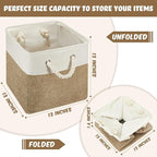 Geiserailie 6 Pcs 13 x 13 Inch Cube Storage Bins Fabric Storage Organizer Bins Foldable Cube Baskets with Sturdy Carry Handle