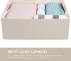 ANMINY 4PCS Storage Baskets for Organizing Collapsible Fabric Storage Bins Boxes with Wood Handles Closet Shelves Cube Organi