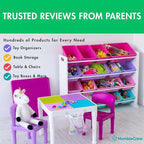 Humble Crew Toy Storage Organizer with 9 Removable Storage Bins for Kids Playroom, 3-Tier with Top Shelf Toddler Toy Organiza