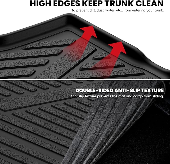 LASFIT Cargo Mat for KIA NIRO EV 2025 2024 2023 (Fit EV & Hybrid, Not Fit PHEV), All Weather TPE Custom Fit Easy Clean Car Trunk Mat for Kia NIRO EV 2023-2025 Cargo Liner, Black