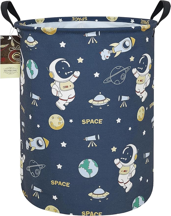 HUNRUNG Laundry Hamper,Large Canvas Fabric Lightweight Storage Basket Toy Organizer Dirty Clothes Collapsible Waterproof for 