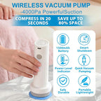 ANBIUX Vacuum Bags for Travel with Rechargeable air Pump, 16 Pack Carry-on Size Compression Packing Bags for Luggage and Suit