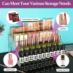 JessLab Nail Polish Organizer, 4-Tier Clear Acrylic Sunglass and Essential Oil Holder, Makeup Organizer for Bathroom Vanity C