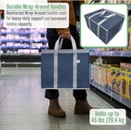 VENO 3 Pack Cooler Bag Insulated Reusable Grocery Shopping Bag, Food Delivery, Heavy Duty, Large Size, Durable Handles, Double Zippers, Lid, Collapsible (Dark Blue, 3 Pack)