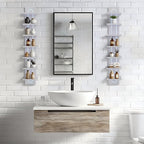 7 Tier Wall Shelf Unit with Light-Small Floating Shelves for Home Decor, Modern Unique Asymmetric Design for Bedroom & Living