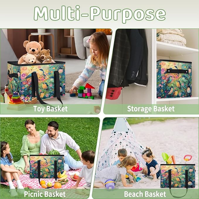 Reusable Grocery Bag, Foldable Large Shopping Tote Bag for Groceries Kitchen Picnic Car Trunk