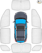 KMF 8pcs Full Thicken Sun Shades for Jeep Grand Cherokee 2011-2021 Accessories(NOT for Cherokee L&Cherokee), Privacy Car Window Covers for Windshield Side Rear, UV Block and Blackout Camping