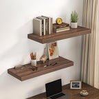 Dreamland 36" Floating Shelves for Wall, 12" Deep Thicker Walnut Floating Shelves, Wall-Mounted Shelves for Bedroom, Living R