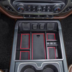 EDBETOS Console Organizer Compatible with 2014-2018 Chevy Silverado/GMC Sierra 1500 and 2015-2019 Silverado/Sierra 2500HD/3500HD Accessories Compartment Insert Tray - Full Console w/Bucket Seats ONLY