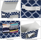 Univivi Fabric Foldable Storage Boxes [4-Pack] Large Collapsible Stackable Storage Bins with Lids, Closet Organizers and Stor