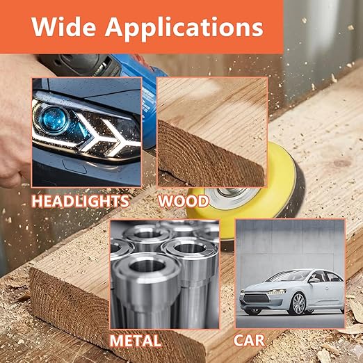148PCS 3 Inch Sanding Disc Drill Polishing Kit for Headlight Restoration, 60-10000 Grit Wet Dry Silicon Carbide Hook & Loop Sandpaper with Buffing Sponge Pads for Car Wood Metal