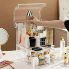 Clear Large Acrylic Makeup Organizer With Lid Cosmetic Storage Drawers Portable Makeup Organizers Dustproof And Waterproof Bo