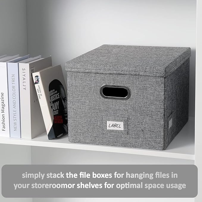 File Organizer Collapsible Storage Box for Office File Box with Lids Document Organizer for Office and Home Easy Slide Durabl