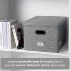 File Organizer Collapsible Storage Box for Office File Box with Lids Document Organizer for Office and Home Easy Slide Durabl