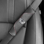 Car Seat Belt Cover 2 Pcs Leather Shoulder Pad with Bling Crown Protector Car Safety Strap Covers Accessories,Black