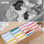4 Packs T-shirt Drawer Organizers for Clothing,8 Grids Compartment Wardrobe Storage Box, Washable Clothes Organizer for Folde