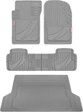 Motor Trend FlexTough™ Heavy Duty Rubber Gray Car Floor Mats All Weather & Jumbo SUV Cargo Liner Full Set - Universal Trim to Fit Automotive Floor Mats & Trunk Mats for Cars Interior Accessories