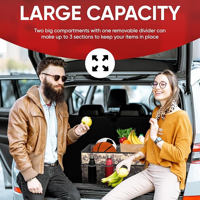 FORTEM Trunk Organizer For SUV Car Trunk Organizer, Foldable Storage, Car Accessories for Women Men, Collapsible Bag, Perfect C