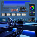 RGB Acrylic Ambient Lighting Car Lights, LED Strip Lights with APP Control, 593 LEDs Interior Car Lights, 6 in 1 Neon Car Ambient Neon Light Kits
