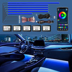 RGB Acrylic Ambient Lighting Car Lights, LED Strip Lights with APP Control, 593 LEDs Interior Car Lights, 6 in 1 Neon Car Ambient Neon Light Kits