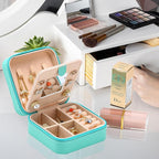 Neveika Jewelry Box with Mirror,Small Jewelry Organizer Box，Travel Jewelry Case for Women，Gift Jewelry Boxes for Female Girls