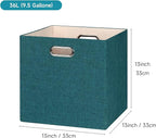 Posprica Collapsible Storage Bins,13×13 Foldable Storage Cube Boxes Fabric Drawer Fabric Storage Bins Vinyl Record Cubby Cube