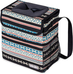 Car Garbage Can Cute - Leak-Proof Car Trash Can with Lid and Storage Pockets, Car Trash Bin for Men and Women, Boho Aztec Essentials: Must-Have Car Interior Accessories (Beige Aztec Motif)