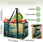 Reusable Grocery Bags Heavy Duty Shopping Bags Foldable Large Tote Bags with Long Handles & Hard Bottom
