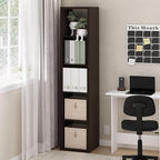 Furinno Cubicle Book Shelf, 5-Cube Bookshelf, Extra Thick Horizontally & Vertically Reversible Bookcase with Open Back, 14.6"