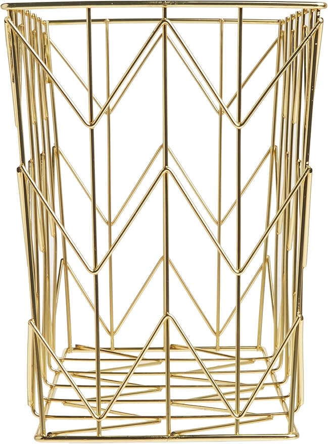 U Brands Desktop Hanging File Organizer, Gold Wire Metal Letter Size File Holder, Steel Wire Document & Folder Organizer for 