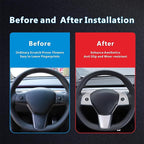 for Tesla 2017-2023 Model 3 and 2020-2024 Model Y Steering Wheel Cover Trim Interior Decoration Protection Accessories (Matt Withe)