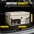 Foldable Car Trunk Organizer with Multi-Compartment - Expandable 30-60L Storage Bin, Side Mesh Pockets, Waterproof 600D Oxford