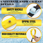 20 Pcs Anti Slip Snow Chains for Tire Emergency Universal Adjustable Mud Ice Sand Tire Chains for Car Suv Truck Lawn Winter S