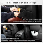 PIFOOG Small Car Trash Can for Side Door Back Seat Leather Leakproof Removable Liner Clip On Automotive Garbage Bin Compact Auto Trashcan Multipurpose Storage Organizer Container 0.22 Gal