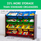 Humble Crew Supersized Toy Storage Organizer with 16 Removable Bins, Walnut/Primary – Large Toy Storage for Toddlers Ideal fo