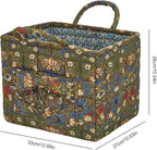 Boho Fabric Storage Basket, Large Capacity Laundry Basket, 12.2'' x 10.23'' x 10.23'' Collapsible Laundry Hamper with Easy Ca