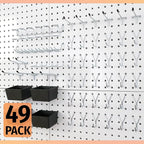 HUHOLE 49 Piece Pegboard Hooks Assortment Kit with Pegboard Bins Garage Tool Organizer Set Fits 1/8 and 1/4 Inch Peg Board Ac