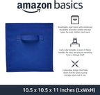Amazon Basics Collapsible Fabric Storage Bins with Handles, Cube Organizer for Home Organization, 10.5"x10.5"x11", Navy, 6-Pa