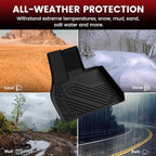 LASFIT Floor Mats&Trunk Mat for Toyota BZ4X 2023-2025/ BZ 2026 /for Subaru Solterra 2023-2026, All Weather TPE Custom Fit Floor Liners for Toyota Accessories 2 Rows Car Mats and Cargo Liner, Black