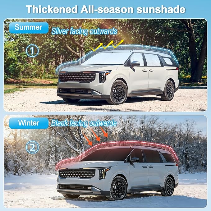 KMF 8pcs Thicken Sun Shades for Volkswagen VW Tiguan 2018-2023 Accessories,Tiguan Sunshade Full Car Window Covers for Windshield Side Rear, UV Block and Privacy Blackout for Camping
