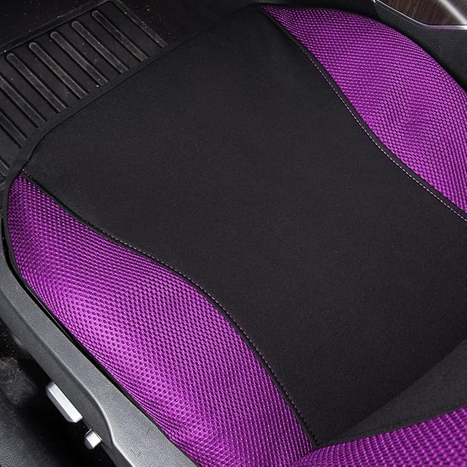 Flying Banner Butterfly car seat Covers ful Set Fashion Universal Lady Woman Female Rear Bench Split Colorized (2 Fronts, Pur
