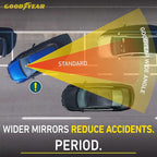 Goodyear 17” Panoramic Rear View Mirror – Universal Wide Angle Rear View Mirror for Car/SUV/Truck – Anti-Glare, Clip-On Large Rearview Extender for Safer Driving & Parking