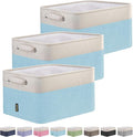 BALEINE 3 Pack Fabric Closet Storage Bins for Shelves, Linen Closet Organizers and Storage, Decorative Baskets for Organizing